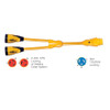 Marinco Y504-2-30 EEL (2)-30A-125V Female to (1)50A-125/250V Male "Y" Adapter - Yellow