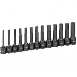 Grey Pneumatic 1343MH Metric Hex Impact Set, ½" drive, 13-piece
