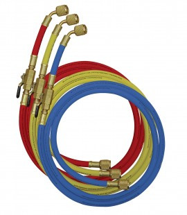 Mastercool 90262-36 Standard Hoses with manual shut-off valve, 36", 1/4 x 1/4″, 3-pack