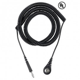 DESCO 09680 Coil Cord with 0.16" snap socket, 12'