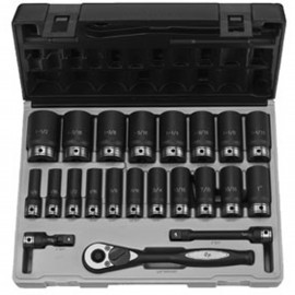 Grey Pneumatic 82222D Duo Socket Set, ½" Drive, 12-Point Deep, 3/8 to 1-1/2", 19 Pieces