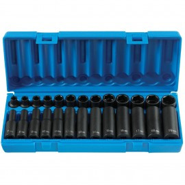 Grey Pneumatic 1226 m Standard and Deep Metric Set, 3/8", 26-piece