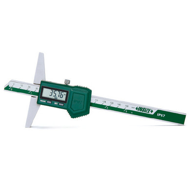 Insize 1149-200 Electronic Waterproof Depth Gage, 0-8"/0-200Mm