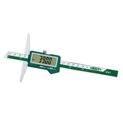 Insize 1541-200 Ip67 Waterproof Electronic Depth Gage, 0-8"/0-200Mm, Graduation .0005"/0.01Mm