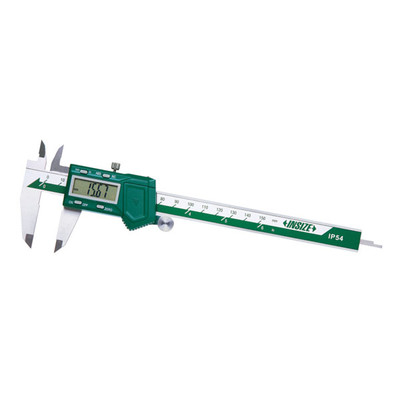 Insize 1104-150 Ip54 Waterproof Electronic Caliper (With Thumb Roller), 0-6"/0-150Mm, Graudation .0005"/0.01Mm Insize 1104-150 Ip54 Waterproof Electronic Caliper (With Thumb Roller), 0-6"/0-150Mm, Graudation .0005"/0.01Mm