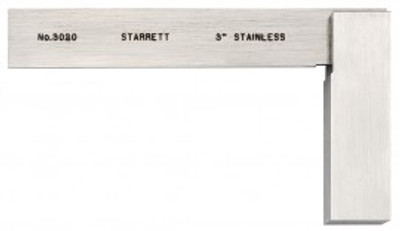 Starrett 3020-3 Toolmakers' Grade Stainless-Steel Square, 2.97" blade