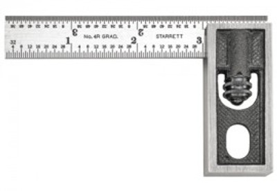 Starrett 13A Inch Reading Double Square, 4", imperial