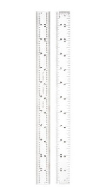 Starrett C304SRE-12 Semi Flexible Steel Rule with Inch Graduations, 4R Style Graduations, 12" Length, 1" Width, 1/40" Thickness