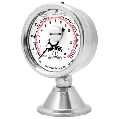 Winters PAG15807, 3A 2 1/2" DIAL 1 1/2" SEAL 0-300 PSI/BAR ,FBD SANITARY GAUGE Winters PAG15807, 3A 2 1/2" DIAL 1 1/2" SEAL 0-300 PSI/BAR ,FBD SANITARY GAUGE