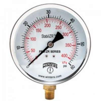 Winters PEM3413ZR, PEM-ZR 2.5" 0/600 PSI/KPA 1/4" NPT BACK, ECONOMY GAUGE