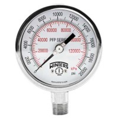 Winters PFP2332R1, FILLED/SS 6" 30"/0/200 PSI 1/2" NPT BTTM, PREMIUM SS LIQUID FILLED GAUGE