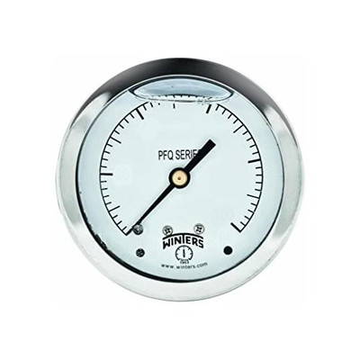 Winters PFQ895R1, FILLED/BR 2.5" 30"/0/300 PSI 1/4" BACK, SS LIQUID FILLED GAUGE Winters PFQ895R1, FILLED/BR 2.5" 30"/0/300 PSI 1/4" BACK, SS LIQUID FILLED GAUGE