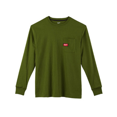 Milwaukee 602OG-3X Heavy Duty Pocket T-Shirt 602, Long Sleeve, Olive Green, 3X Milwaukee 602OG-3X Heavy Duty Pocket T-Shirt 602, Long Sleeve, Olive Green, 3X
