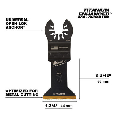 Milwaukee  49-25-1261 Milwaukee® OPEN-LOK 1-3/4" TITANIUM ENHANCED BI-METAL METAL BLADE 1PK