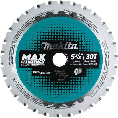 Makita B-69222 5-3/8" 30T Carbide-Tipped Saw Blade, Metal/General Purpose Makita B-69222 5-3/8" 30T Carbide-Tipped Saw Blade, Metal/General Purpose