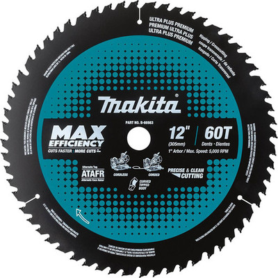 Makita B-66983 12" 60T Carbide-Tipped Max Efficiency Miter Saw Blade Makita B-66983 12" 60T Carbide-Tipped Max Efficiency Miter Saw Blade
