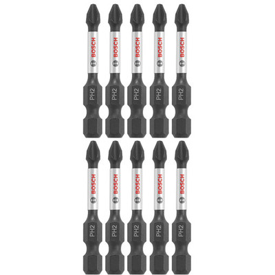 Bosch ITPH22B 10-Pc Impact Tough 2" Phillips #2 Power Bits