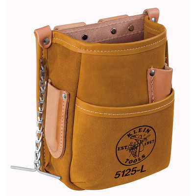 Klein 5125L Pocket Tool Pouch with Tape Thong, Leather Klein 5125L Pocket Tool Pouch with Tape Thong, Leather