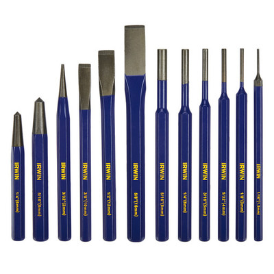 Irwin IRHT82529 12 Piece Punch and Chisels