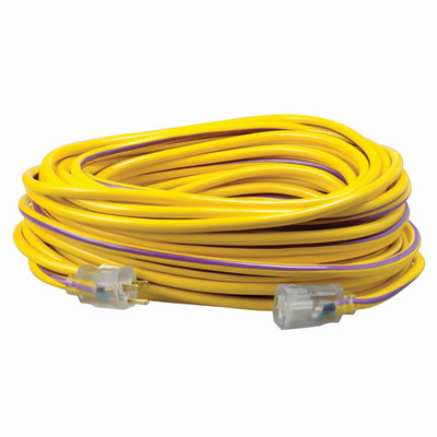 Southwire 2549SW0022 12/3 100' SJTW Yellow/Purple Extension Cord with Lighted End Southwire 2549SW0022 12/3 100' SJTW Yellow/Purple Extension Cord with Lighted End