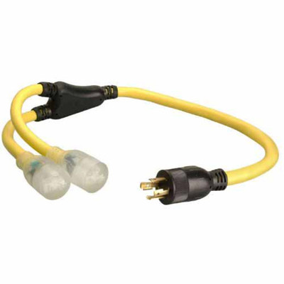 Southwire 19248802 10/3 STW GENERATOR ADAPTER - L14-20 PLUG TO 5-20 LIGHTED RECEPTACLE