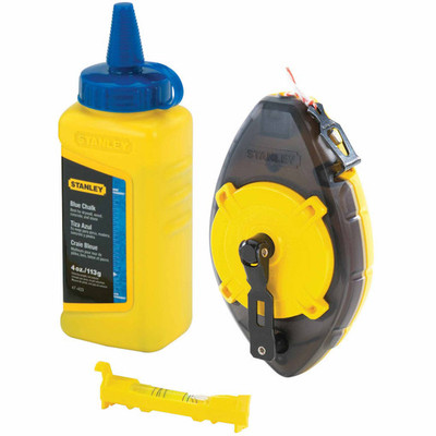 Stanley 47-464 PowerWinder Chalk Reel w/ Blue Chalk & Line Level Stanley 47-464 PowerWinder Chalk Reel w/ Blue Chalk & Line Level