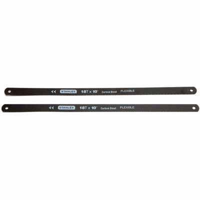 Stanley 15-908A Carbon Steel 10" Hacksaw Blade 18 TPI - 2 Pack Stanley 15-908A Carbon Steel 10" Hacksaw Blade 18 TPI - 2 Pack