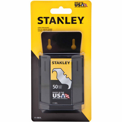Stanley 11-983L Large Hook Blades w/ Dispenser - 50 Pack Stanley 11-983L Large Hook Blades w/ Dispenser - 50 Pack