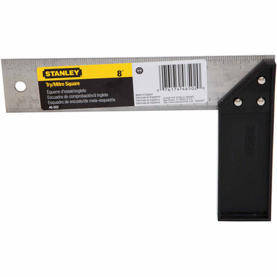 Stanley 46-502 Plastic Handle Try/Mitre Square Aluminum  8"