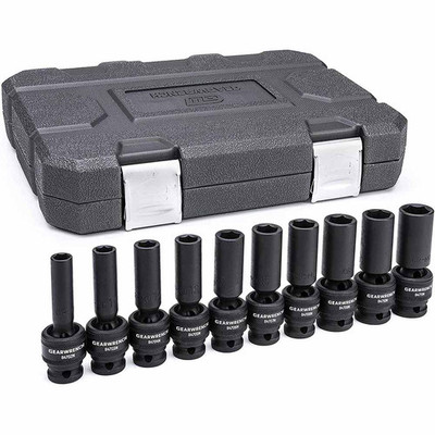 GearWrench 84945N 10 Pc. 1/2" Drive 6 Point Deep Universal Impact Metric Socket Set GearWrench 84945N 10 Pc. 1/2" Drive 6 Point Deep Universal Impact Metric Socket Set