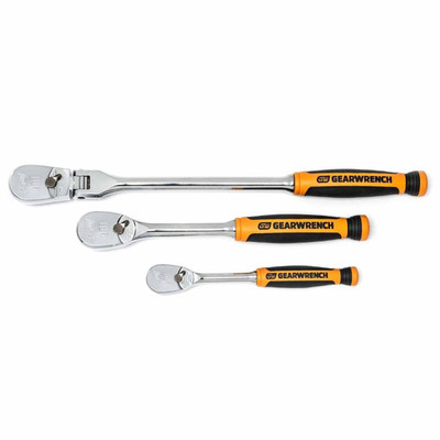 GearWrench 81203T 3 Pc. 1/4" & 3/8" Drive 90-Tooth Dual Material Teardrop Ratchet Set GearWrench 81203T 3 Pc. 1/4" & 3/8" Drive 90-Tooth Dual Material Teardrop Ratchet Set