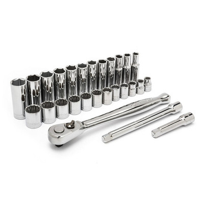 Crescent CSWS9N 27 Pc 3/8 Dr 6 & 12 Pt Std & Dp Met Mechanics Tool Set Crescent CSWS9N 27 Pc 3/8 Dr 6 & 12 Pt Std & Dp Met Mechanics Tool Set