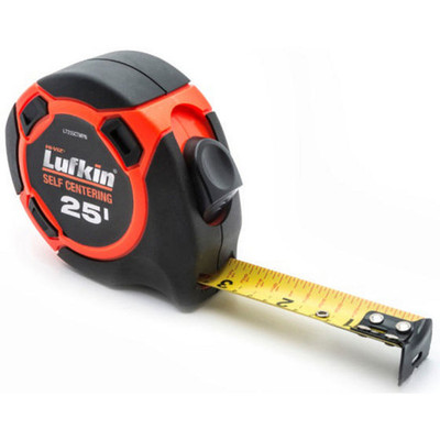Lufkin L725SCTMPN 1" x 25' Hi-Viz Orange Self-Centering Yellow Clad Tape Measure