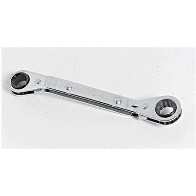 Proto J1184-A Full Polish Finish SAE 5/8", 11/16" Ratcheting Double Box End Wrench, 12 Point Proto J1184-A Full Polish Finish SAE 5/8", 11/16" Ratcheting Double Box End Wrench, 12 Point