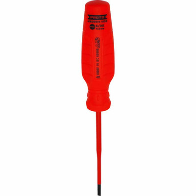 Proto J90004-VDE VDE Insulated Cabinet Screwdriver- 5/32 X 4"