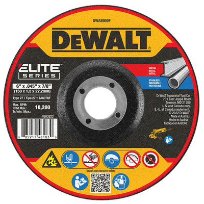 DeWalt DWA8959F Elite Series 6 x .045 x 7/8 XP T27 Cutting DeWalt DWA8959F Elite Series 6 x .045 x 7/8 XP T27 Cutting