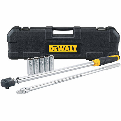 DeWalt DWMT17107 1/2 in. Drive Torque Wrench Tire Change Kit (7 pc.) DeWalt DWMT17107 1/2 in. Drive Torque Wrench Tire Change Kit (7 pc.)