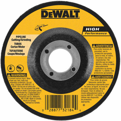 DeWalt DW8486 7" x 1/8" x 7/8" High Performance Pipeline Wheel