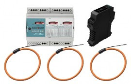 Accuenergy RIK36-333-3 Three channel 0-333mV Output Integrator with 36" Rogowski Coil, Din-Rail Power Supply, 100-240Vac
