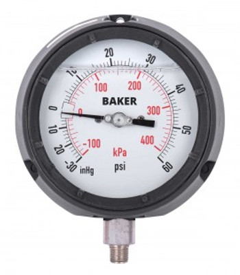 Baker LF45-60-1/2 Pressure Gauge, 30"-0 to 60 psi Baker LF45-60-1/2 Pressure Gauge, 30"-0 to 60 psi