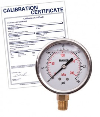 Baker AVNC-30P Pressure Gauge, 0 to 30 psi, includes Traceable Certificate Baker AVNC-30P Pressure Gauge, 0 to 30 psi, includes Traceable Certificate