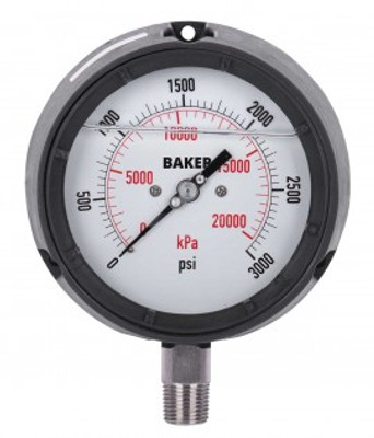 Baker LF45-3000P-1/4 Pressure Gauge, 0 to 3000 psi Baker LF45-3000P-1/4 Pressure Gauge, 0 to 3000 psi