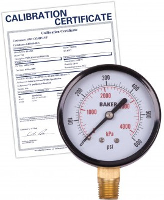 Baker LVBNA-600P Pressure Gauge, 0 to 600 psi, includes Traceable Certificate Baker LVBNA-600P Pressure Gauge, 0 to 600 psi, includes Traceable Certificate