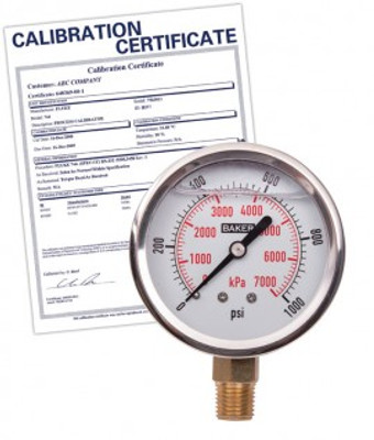 Baker AVNC-1000P Pressure Gauge, 0 to 1000 psi,    includes Traceable Certificate Baker AVNC-1000P Pressure Gauge, 0 to 1000 psi,    includes Traceable Certificate