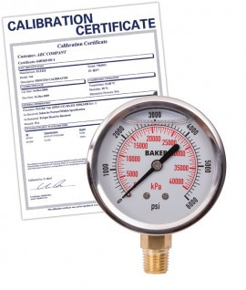 Baker AVNC-6000P Pressure Gauge, 0 to 6000 psi,    includes Traceable Certificate