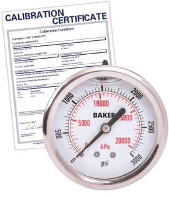 Baker AHNC-3000P Pressure Gauge, 0 to 3000 psi,    includes Traceable Certificate Baker AHNC-3000P Pressure Gauge, 0 to 3000 psi,    includes Traceable Certificate