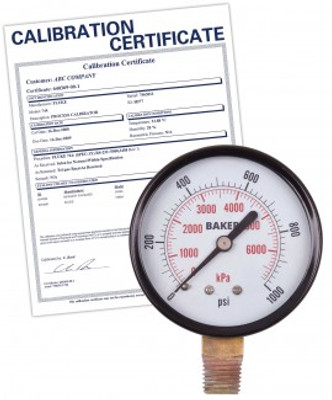 Baker LVBNA-1000P Pressure Gauge, 0 to 1000 psi,  includes Traceable Certificate Baker LVBNA-1000P Pressure Gauge, 0 to 1000 psi,  includes Traceable Certificate