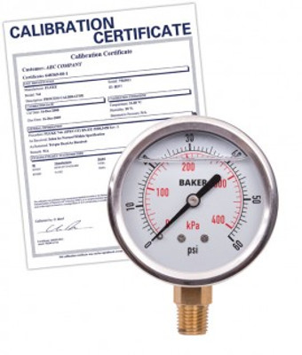 Baker AVNC-60P Pressure Gauge, 0 to 60 psi,    includes Traceable Certificate Baker AVNC-60P Pressure Gauge, 0 to 60 psi,    includes Traceable Certificate