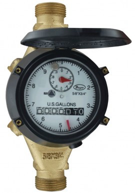 Dwyer WRBT-A-C-04-10 Series WRBT Removable-Bottom Multi-Jet Water Meter, 0.75" pipe size, 10 gal output