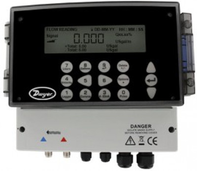 Dwyer UFB-123 Ultrasonic Flowmeter Set, 2 to 79" range, 86 to 264 VAC